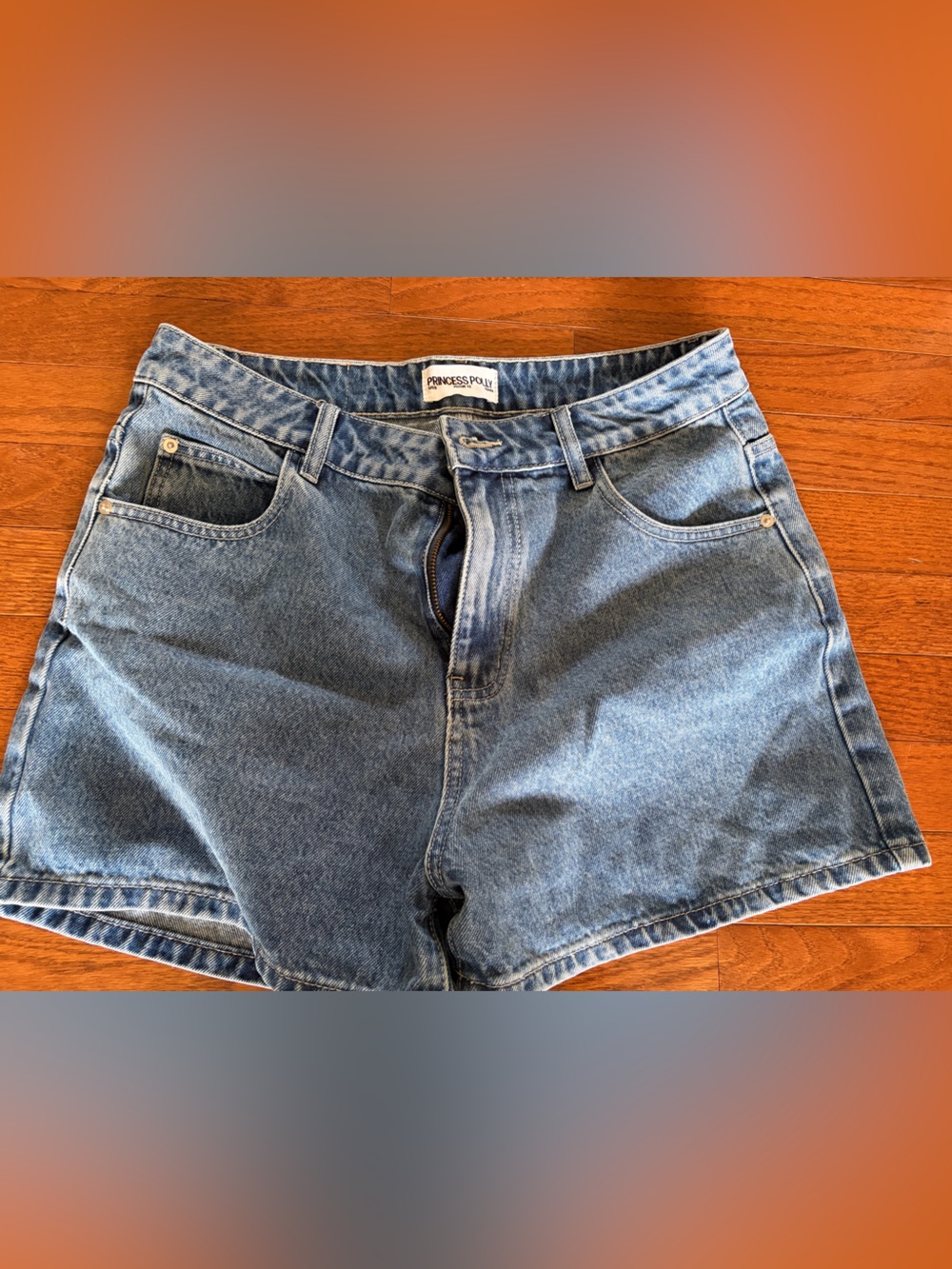 Princess Polly Blue High-Rise Denim Shorts